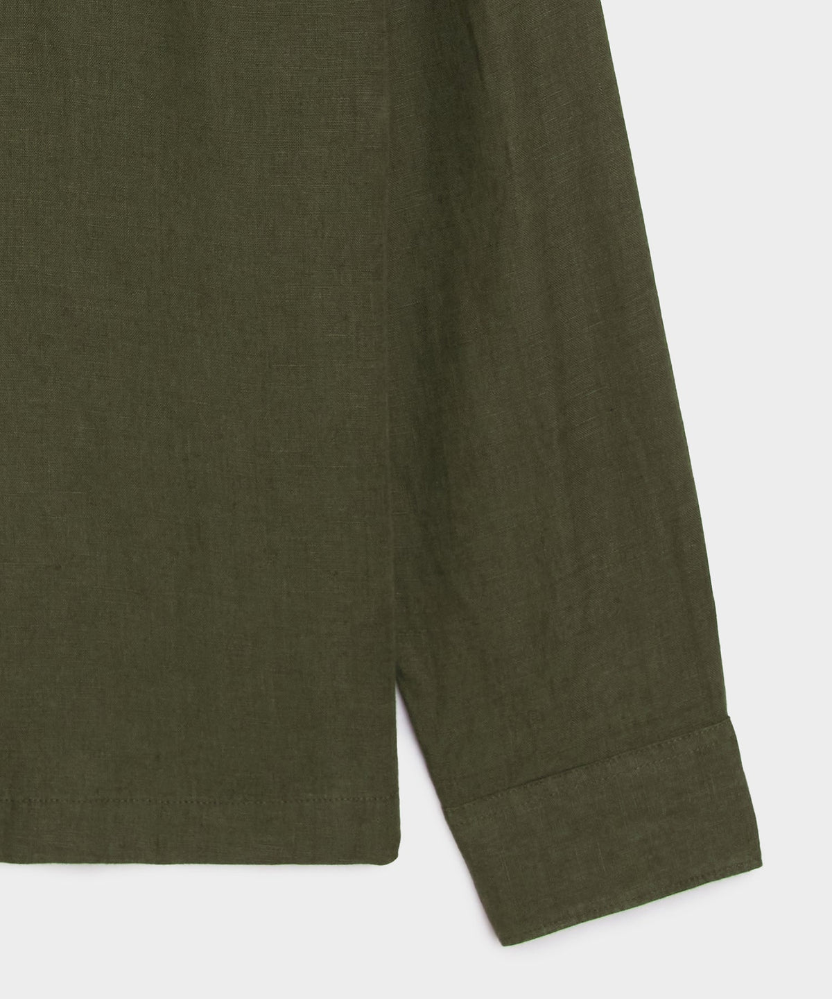 Todd Snyder Cropped Sea Soft Irish Linen Camp Collar Shirt - Desert Olive