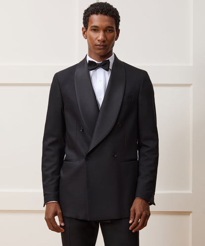 Todd Snyder Italian Wool Double-Breasted Shawl Tuxedo Jacket - Black