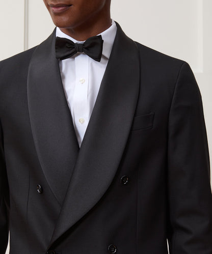 Todd Snyder Italian Wool Double-Breasted Shawl Tuxedo Jacket - Black