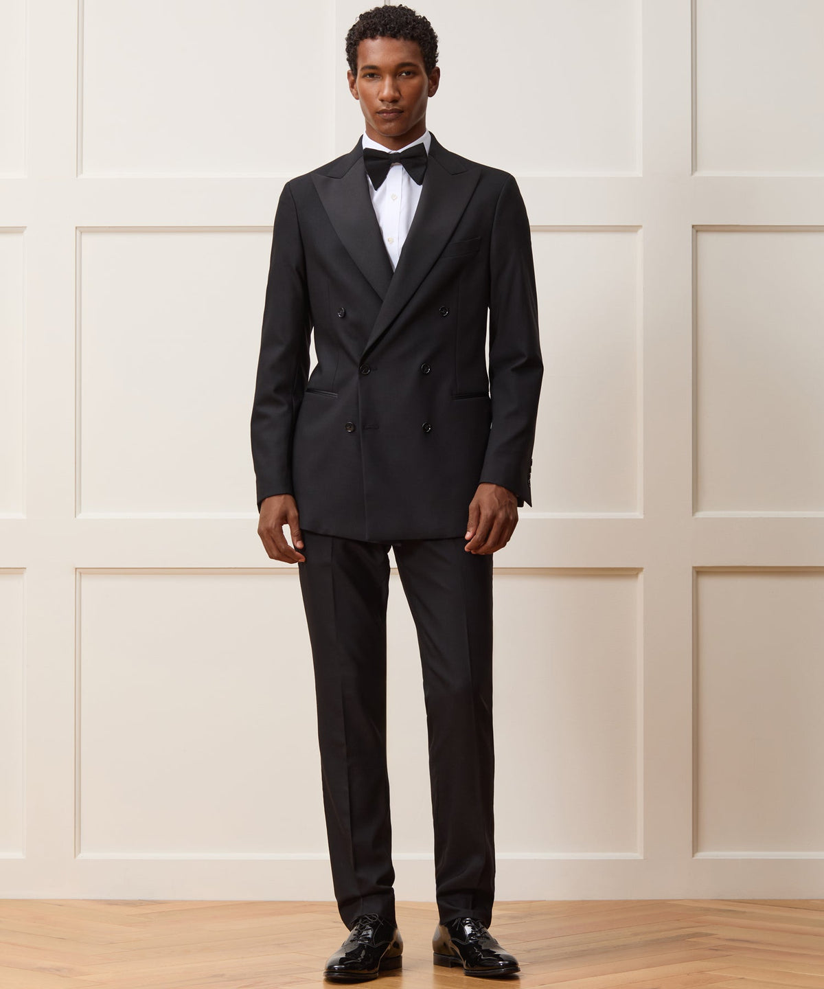 Todd Snyder Italian Wool Double-Breasted Tuxedo Jacket - Black