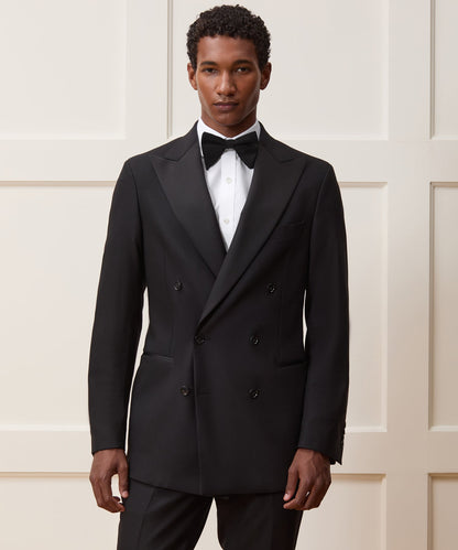 Todd Snyder Italian Wool Double-Breasted Tuxedo Jacket - Black