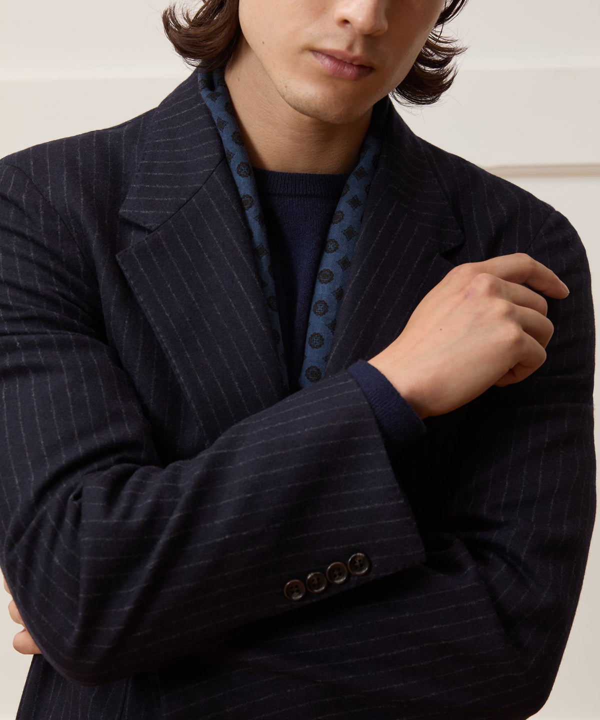 Todd Snyder Italian Flannel Pinstripe Wythe Sport Coat - Navy