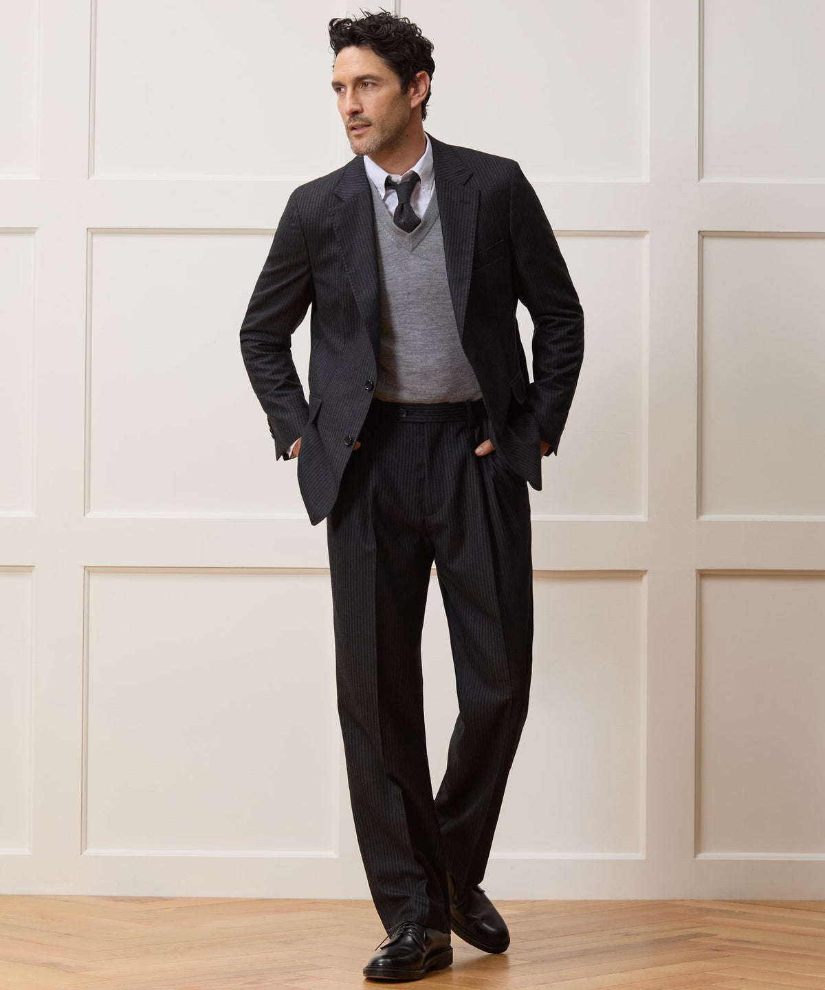 Todd Snyder Italian Flannel Pinstripe Wythe Jacket - Black
