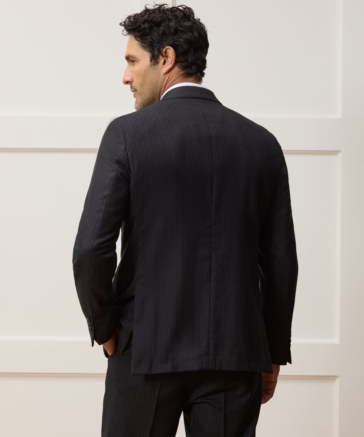Todd Snyder Italian Flannel Pinstripe Wythe Jacket - Black