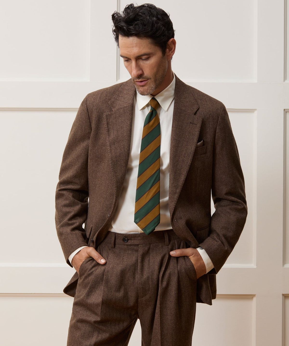 Todd Snyder Italian Flannel Herringbone Wythe Jacket - Brown