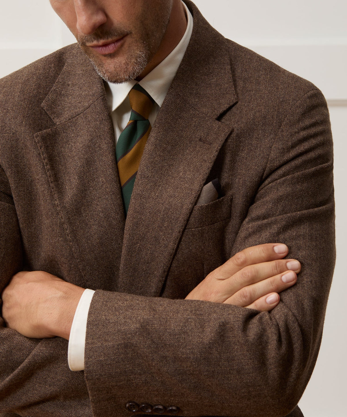 Todd Snyder Italian Flannel Herringbone Wythe Jacket - Brown