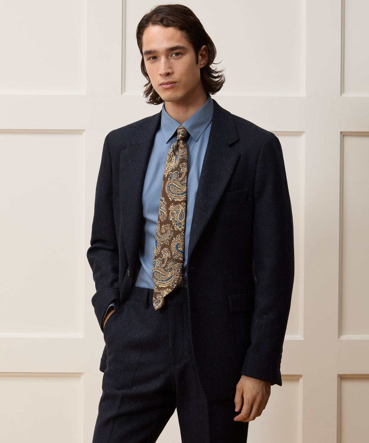 Todd Snyder Italian Donegal Herringbone Sutton Jacket - Navy