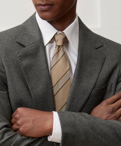 Todd Snyder Italian Silk-Cotton Stripe Tie - Cream