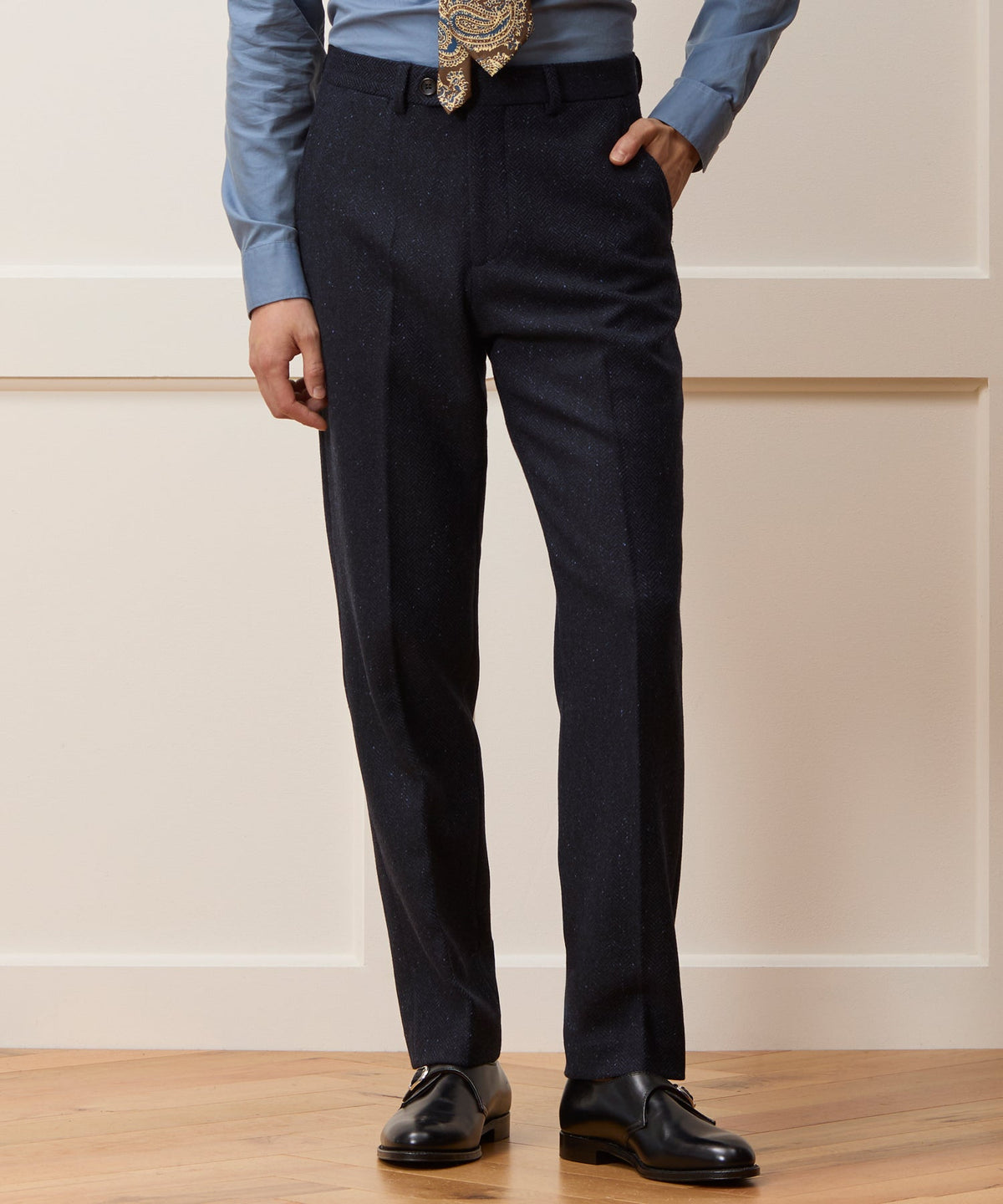 Todd Snyder Italian Donegal Herringbone Sutton Trouser - Navy
