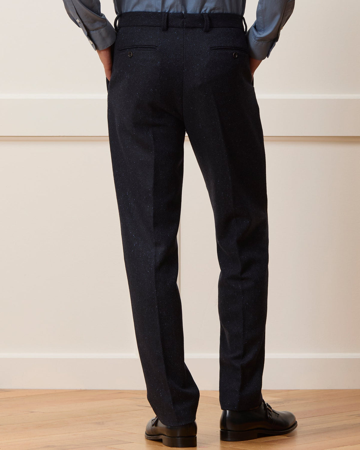 Todd Snyder Italian Donegal Herringbone Sutton Trouser - Navy