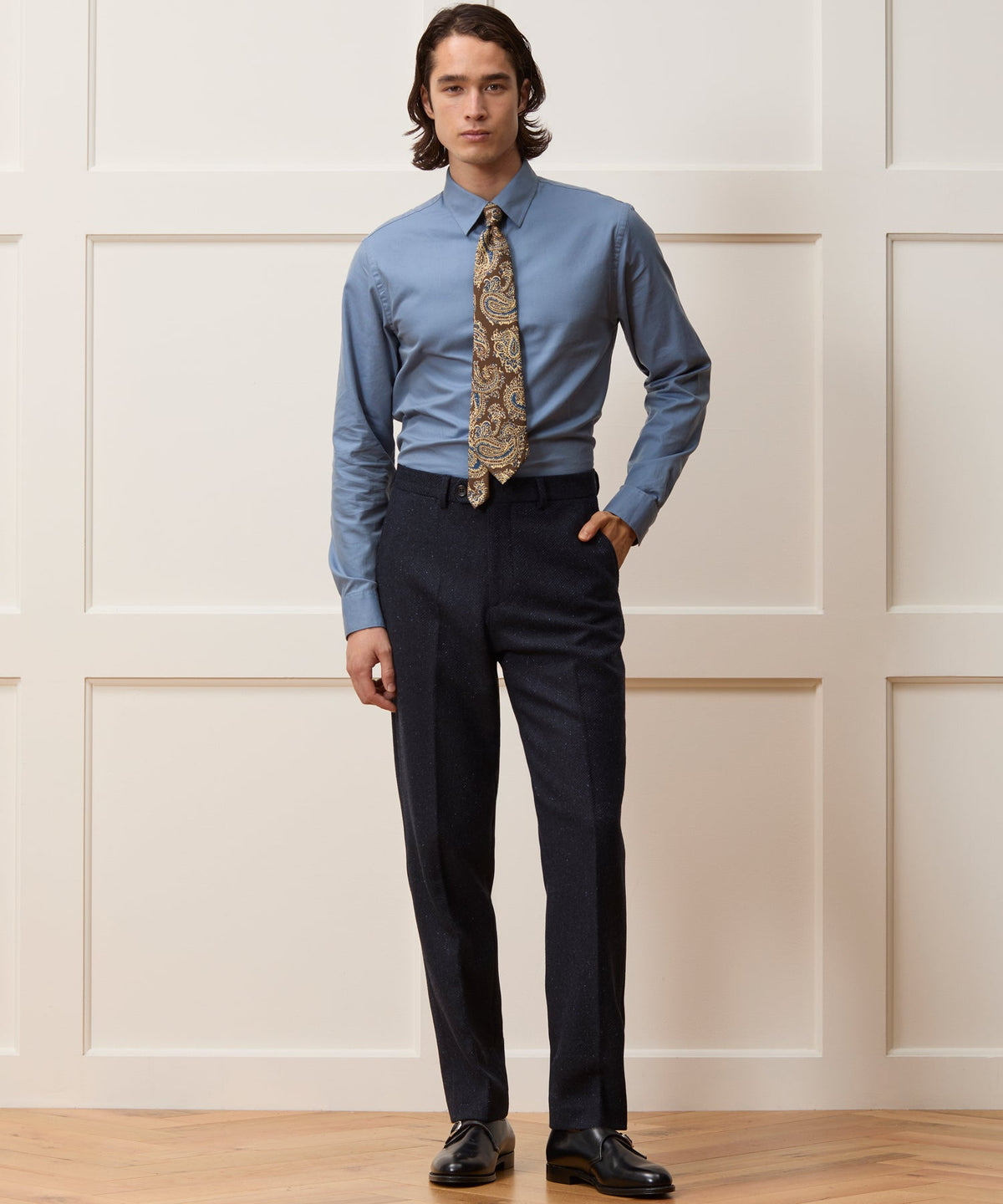 Todd Snyder Italian Donegal Herringbone Sutton Trouser - Navy