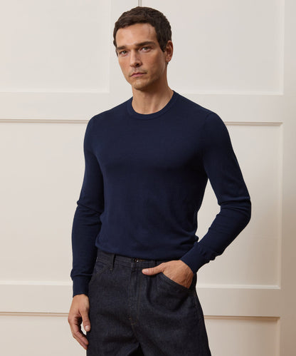 Todd Snyder Silk-Cashmere Crewneck Sweater - Navy