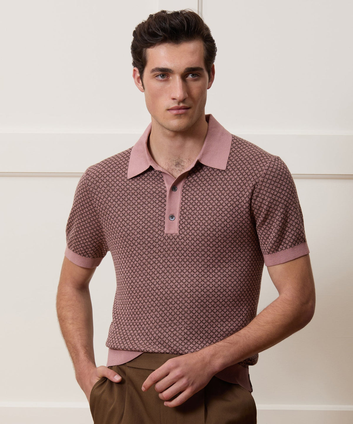 Todd Snyder Silk-Cotton Sweater Polo - Mauve