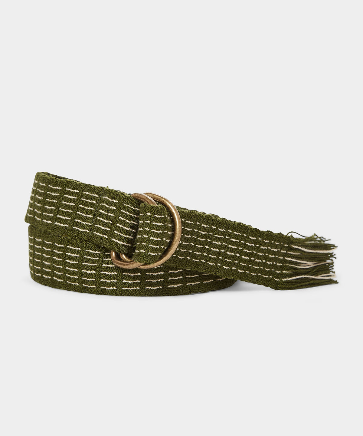 Todd Snyder Guanábana D-Ring Fabric Belt - Olive