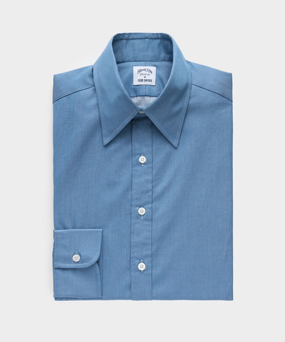 Todd Snyder Hamilton + Todd Snyder Chambray Long Point Collar Dress Shirt - Light Indigo