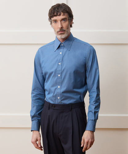 Todd Snyder Hamilton + Todd Snyder Chambray Long Point Collar Dress Shirt - Light Indigo