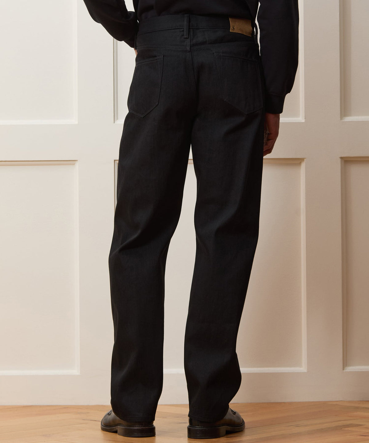 Todd Snyder Relaxed Rigid Selvedge Pleated Jean - Black
