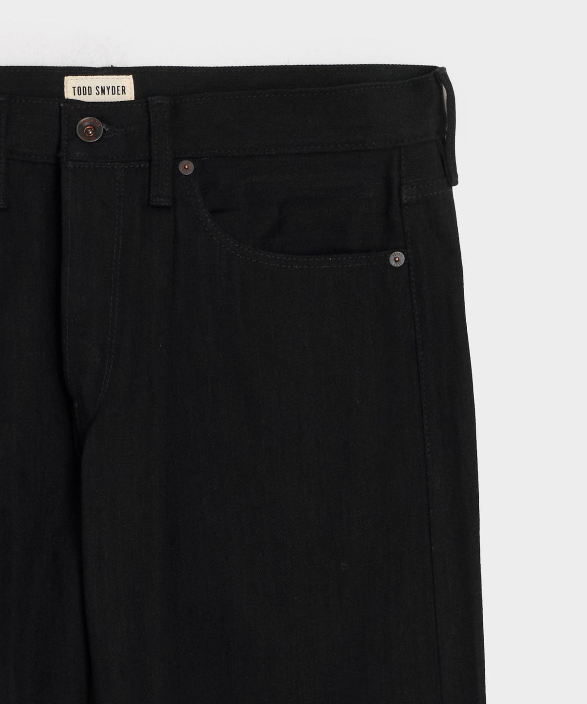 Todd Snyder Relaxed Rigid Selvedge Pleated Jean - Black