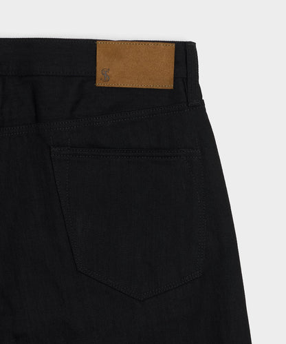 Todd Snyder Relaxed Rigid Selvedge Pleated Jean - Black