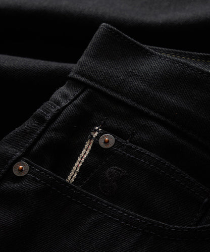 Todd Snyder Relaxed Rigid Selvedge Pleated Jean - Black