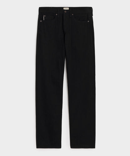 Todd Snyder Relaxed Rigid Selvedge Pleated Jean - Black