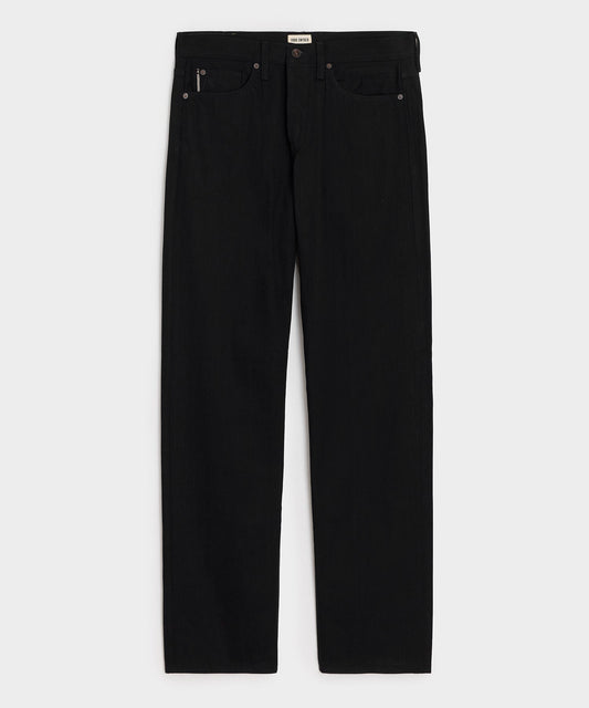 Todd Snyder Relaxed Rigid Selvedge Pleated Jean - Black