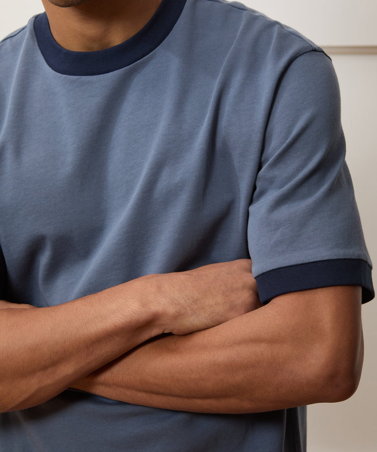Todd Snyder Boxy Jersey Ringer Tee - Deep Springs