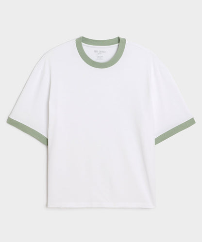 Todd Snyder Boxy Jersey Ringer Tee - Simply White