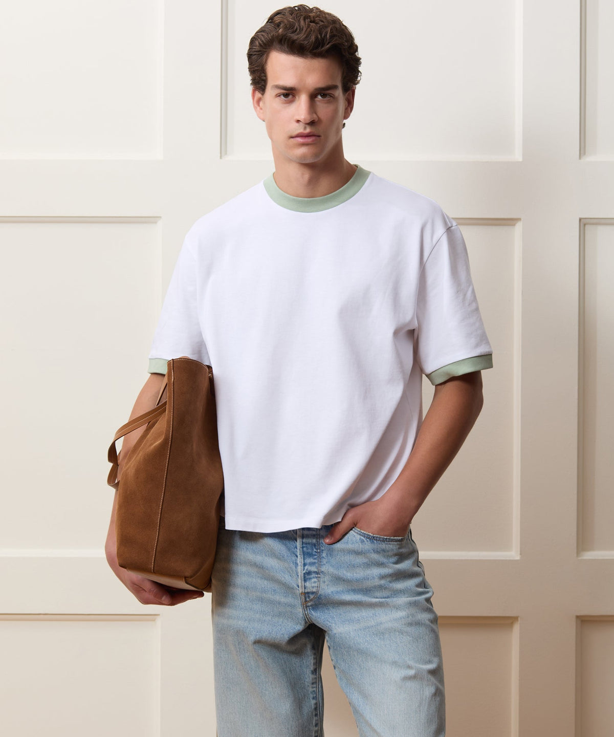 Todd Snyder Boxy Jersey Ringer Tee - Simply White