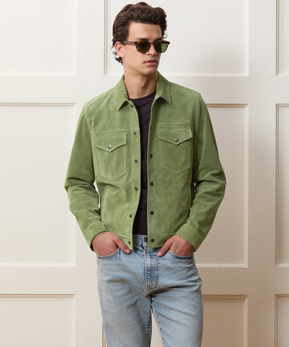 Todd Snyder Italian Suede Dylan Jacket - Desert Sage