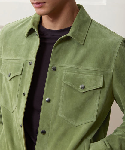 Todd Snyder Italian Suede Dylan Jacket - Desert Sage