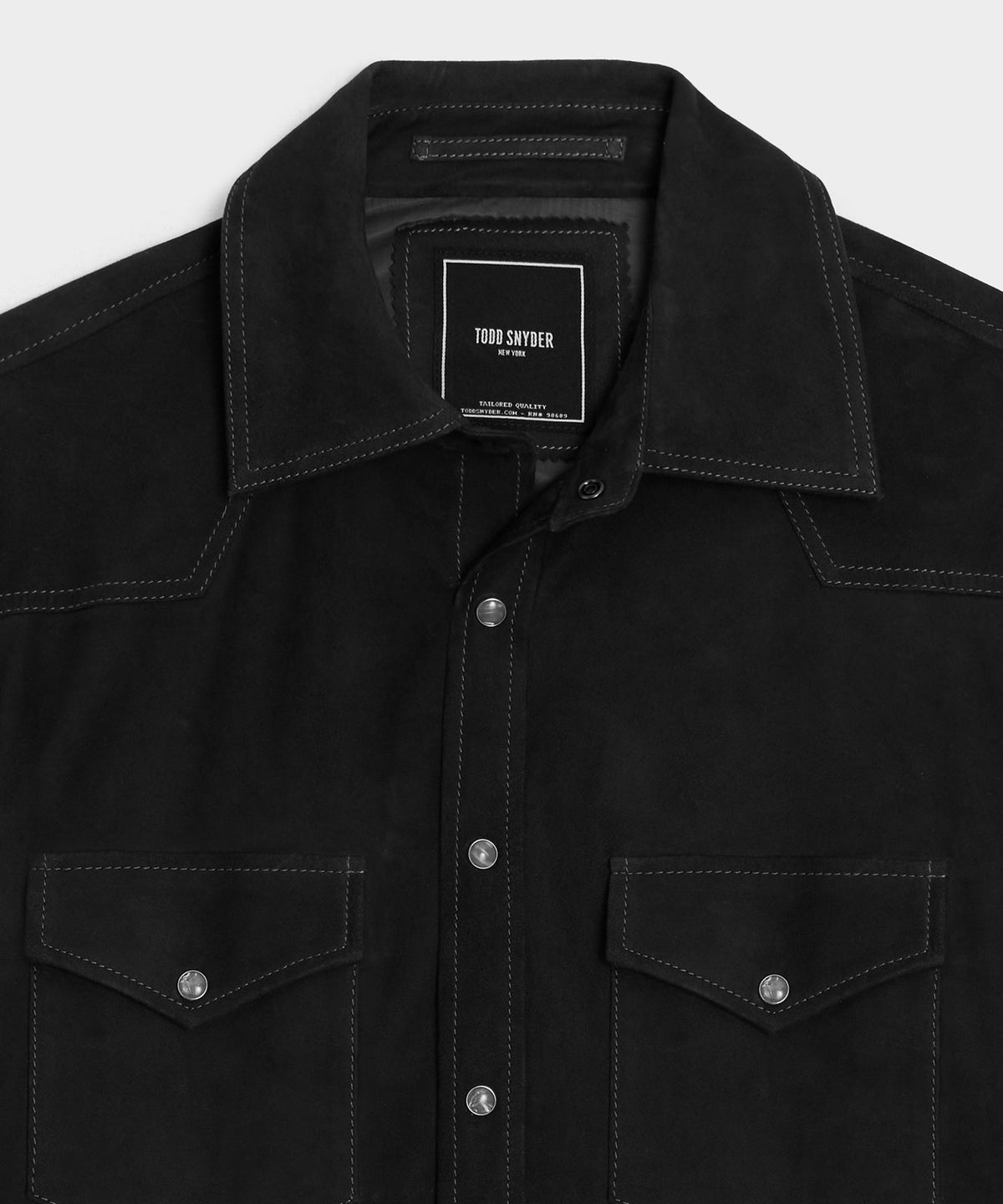 Todd Snyder Italian Suede Western Shirt Jacket - Black