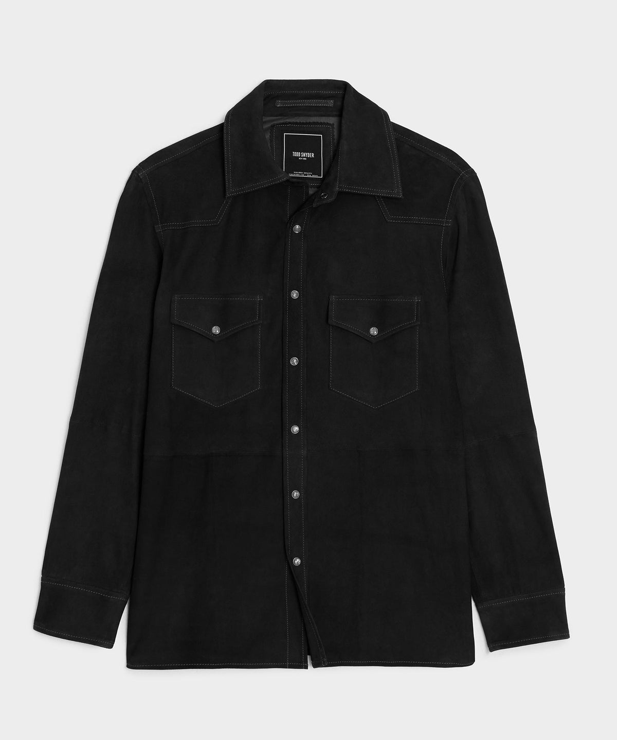Todd Snyder Italian Suede Western Shirt Jacket - Black