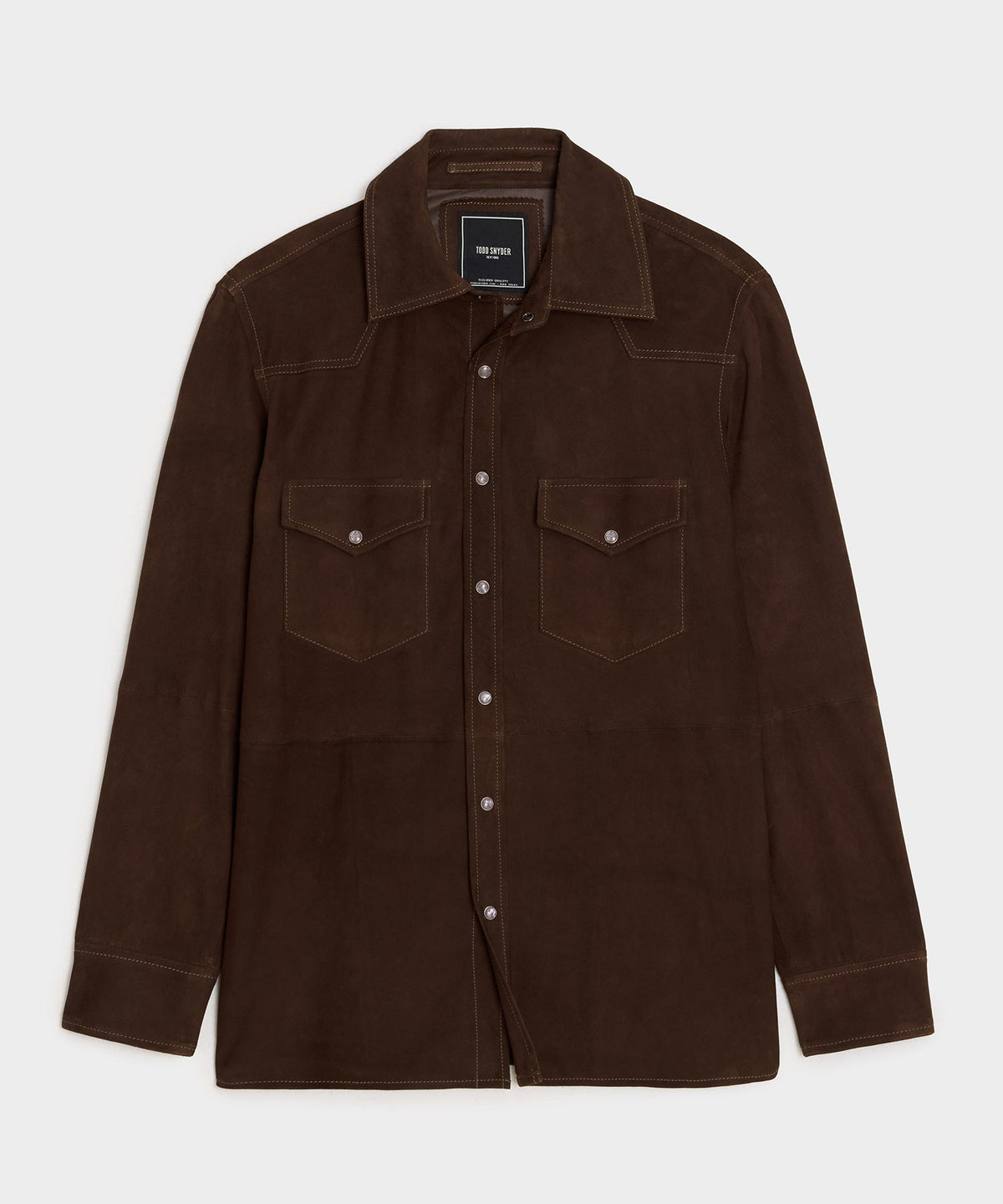 Todd Snyder Italian Suede Western Shirt Jacket - Brown