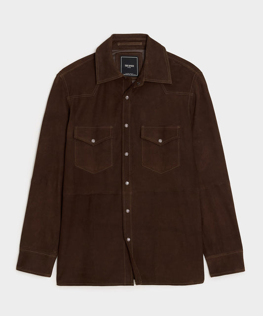 Todd Snyder Italian Suede Western Shirt Jacket - Brown