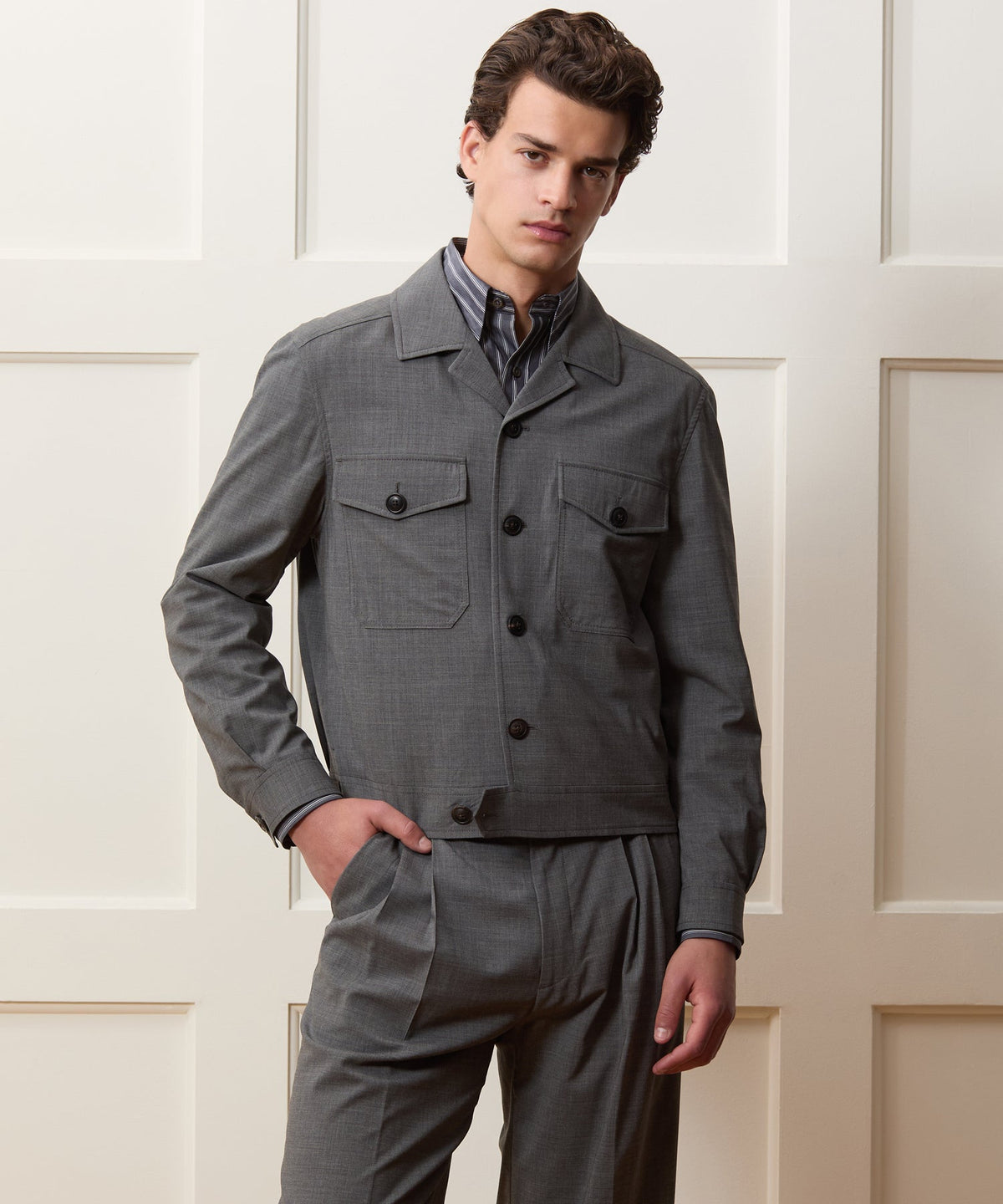 Todd Snyder Tropical Wool Eisenhower Jacket - Charcoal