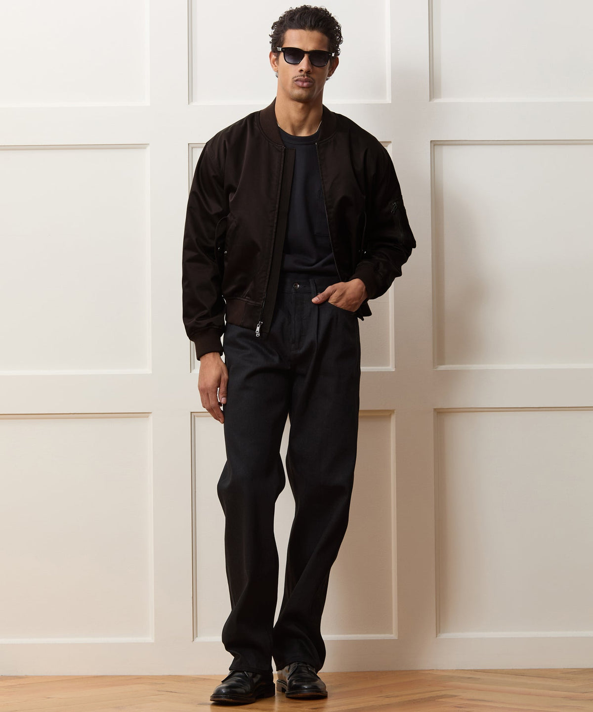 Todd Snyder Satin Flight Jacket - Burgundy