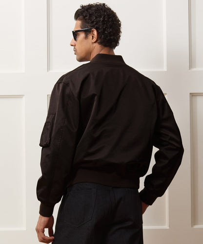 Todd Snyder Satin Flight Jacket - Burgundy