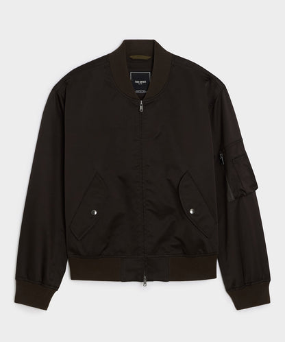 Todd Snyder Satin Flight Jacket - Burgundy