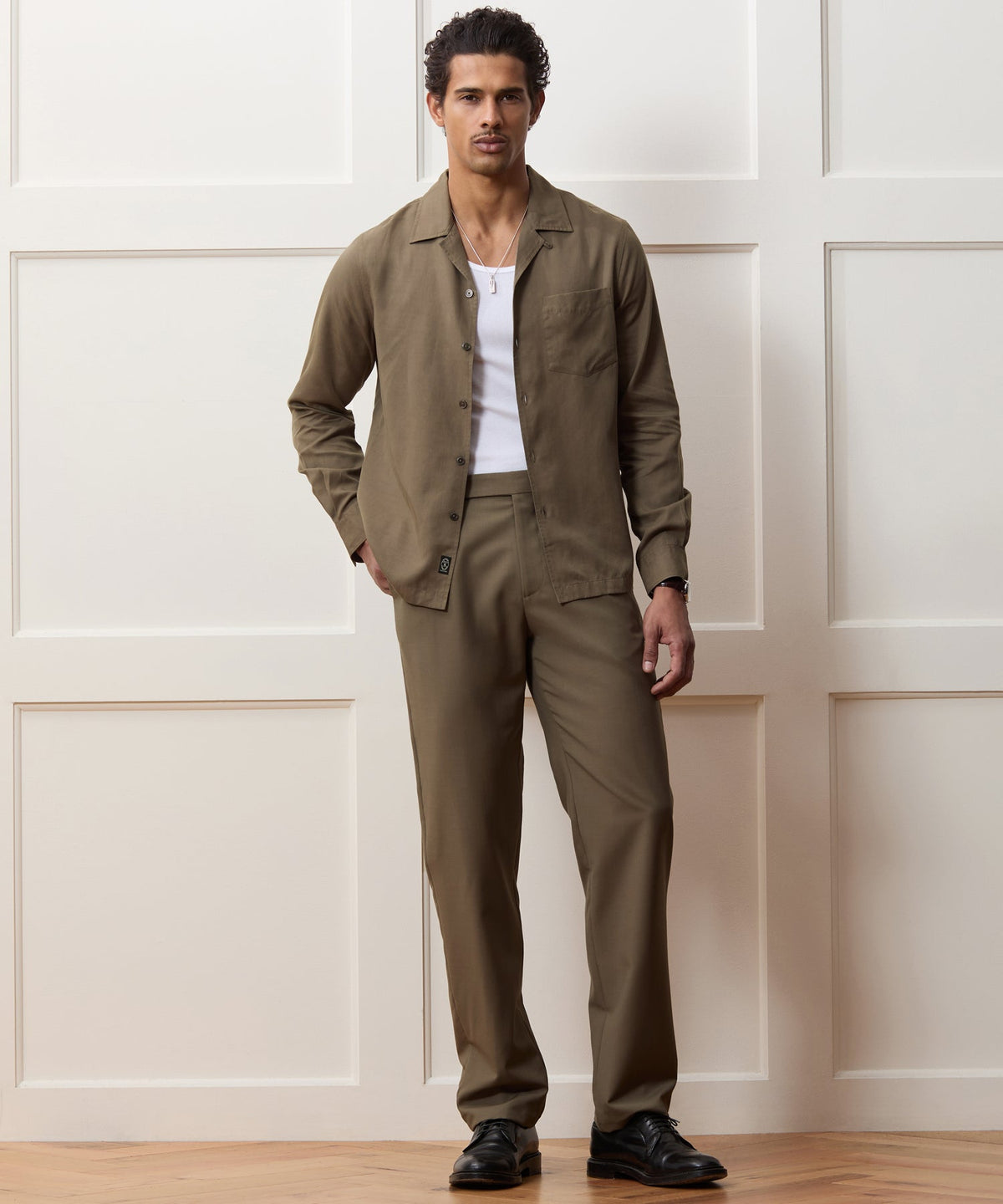 Todd Snyder Sueded Tencel Hollywood Shirt - Taupe