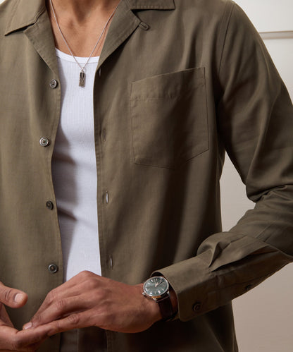Todd Snyder Sueded Tencel Hollywood Shirt - Taupe
