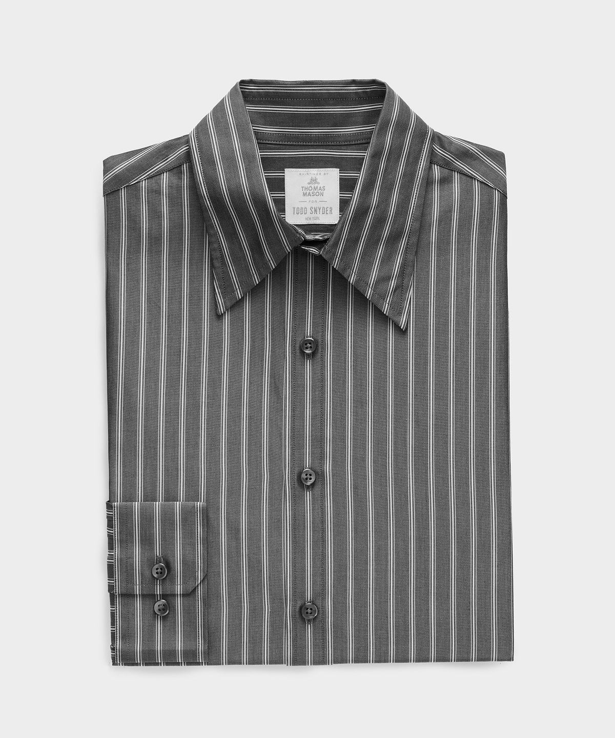 Todd Snyder Poplin Long Point Collar Dress Shirt - Faded Black
