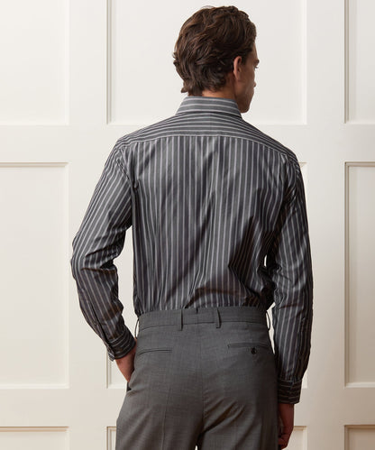Todd Snyder Poplin Long Point Collar Dress Shirt - Faded Black