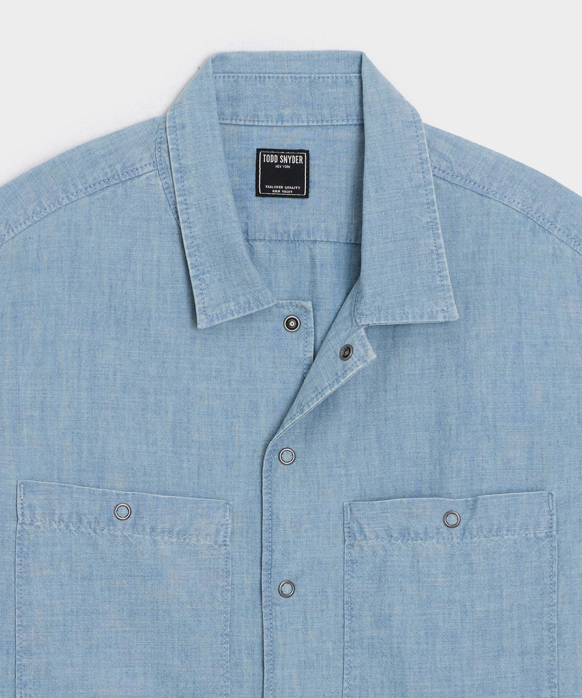 Todd Snyder Chambray Mechanic Shirt - Bleached Indigo