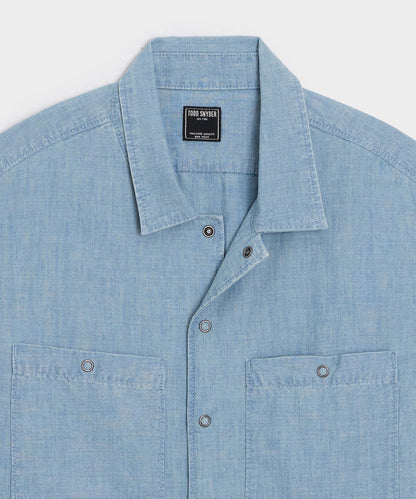 Todd Snyder Chambray Mechanic Shirt - Bleached Indigo