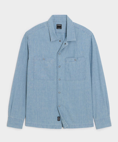 Todd Snyder Chambray Mechanic Shirt - Bleached Indigo