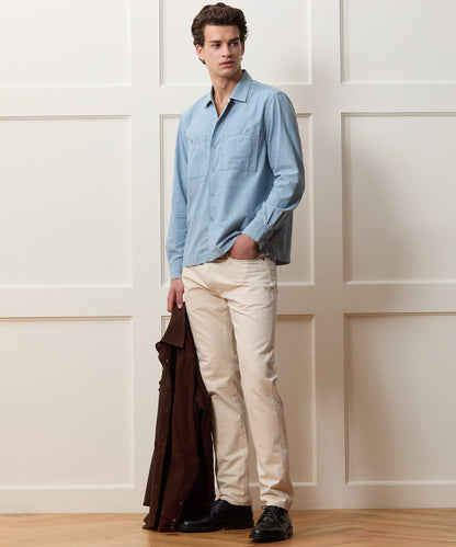 Todd Snyder Chambray Mechanic Shirt - Bleached Indigo