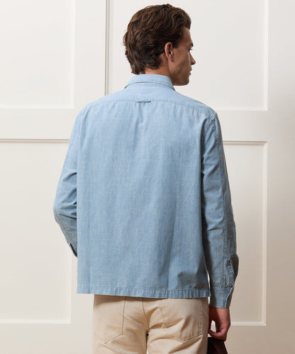 Todd Snyder Chambray Mechanic Shirt - Bleached Indigo