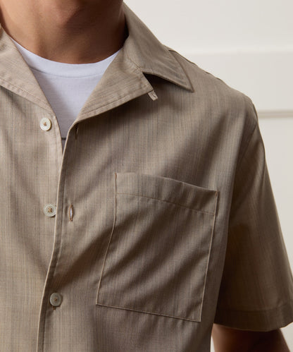 Todd Snyder Lightweight Merino Capri Shirt - Heather Taupe