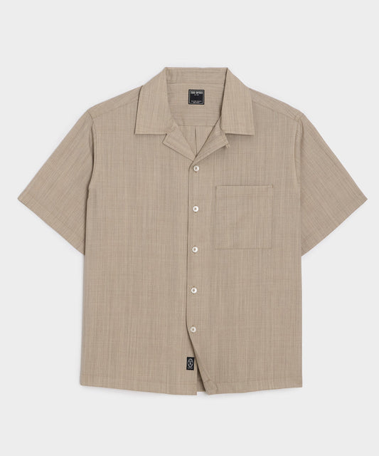 Todd Snyder Lightweight Merino Capri Shirt - Heather Taupe